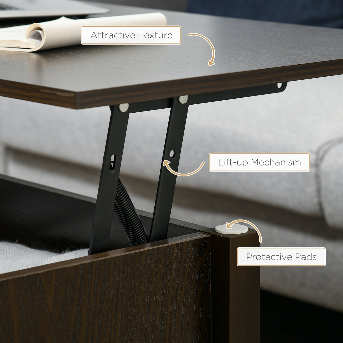 Lift Top Coffee Table Modern with Hidden Storage