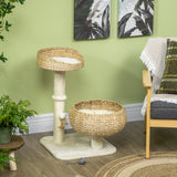 28" Cat Tree with Scratching Post Double Beds