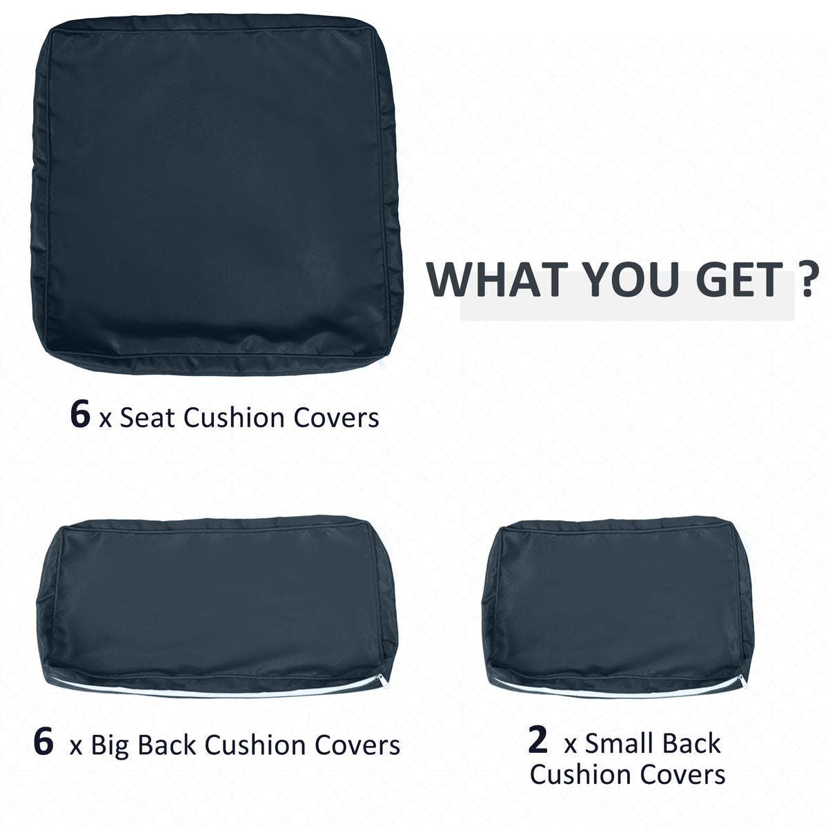 Patio cushion covers set 14 pieces polyester