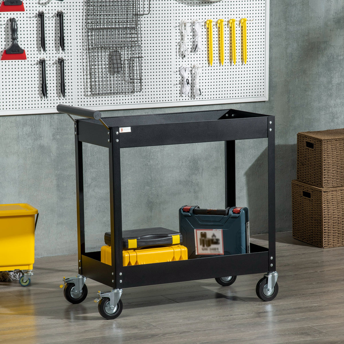 Rolling Tool Cart 2-Tier Service Utility Cart