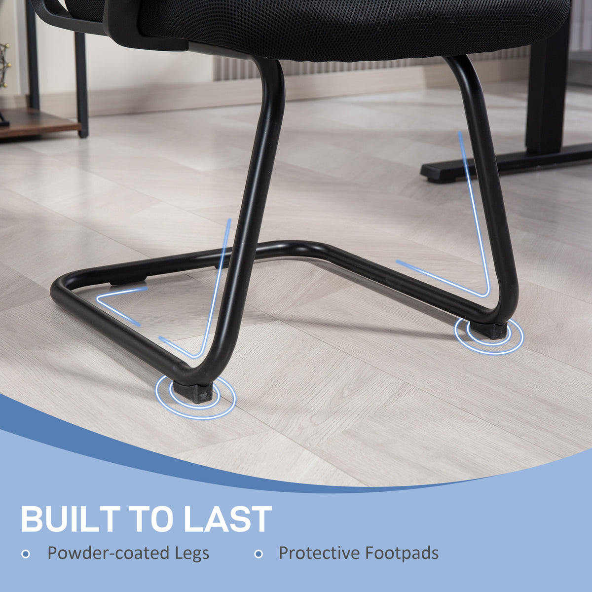 Silla de oficina ergonómica sin ruedas con base de trineo