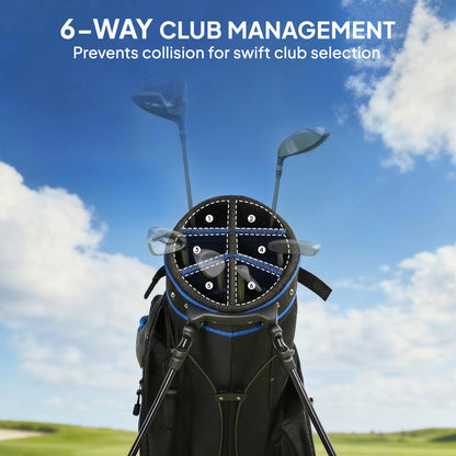 Ultra-Lightweight Golf Stand Bag with 6-Way Dividers and Cooler Pocket