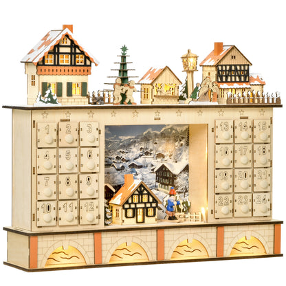 Christmas Advent Calendar Light Up Wooden 24 Days
