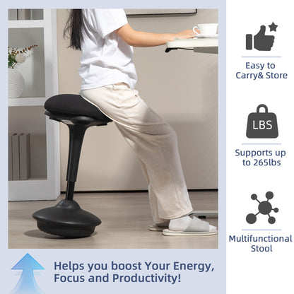 Ergonomic Active Swivel Standing Desk Stool