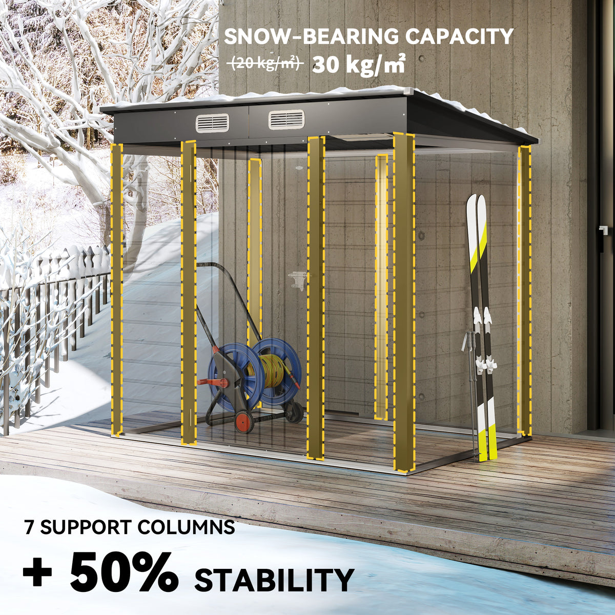 Galvanized Metal Garden Shed 6x4 ft — gray