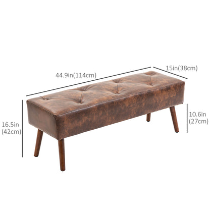 Tufted PU leather bedroom bench