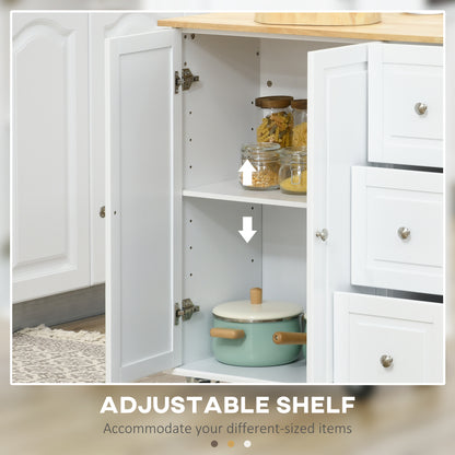 Kitchen Island on Wheels with Drop Leaf and Drawers