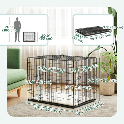 Folding Metal Dog Crate with Cushion