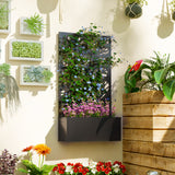 Metal Raised Garden Bed with Decorative Privacy Panel