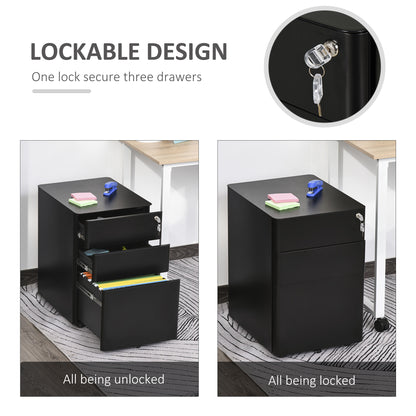 Mobile Filing Cabinet 3 Drawer with Wheels