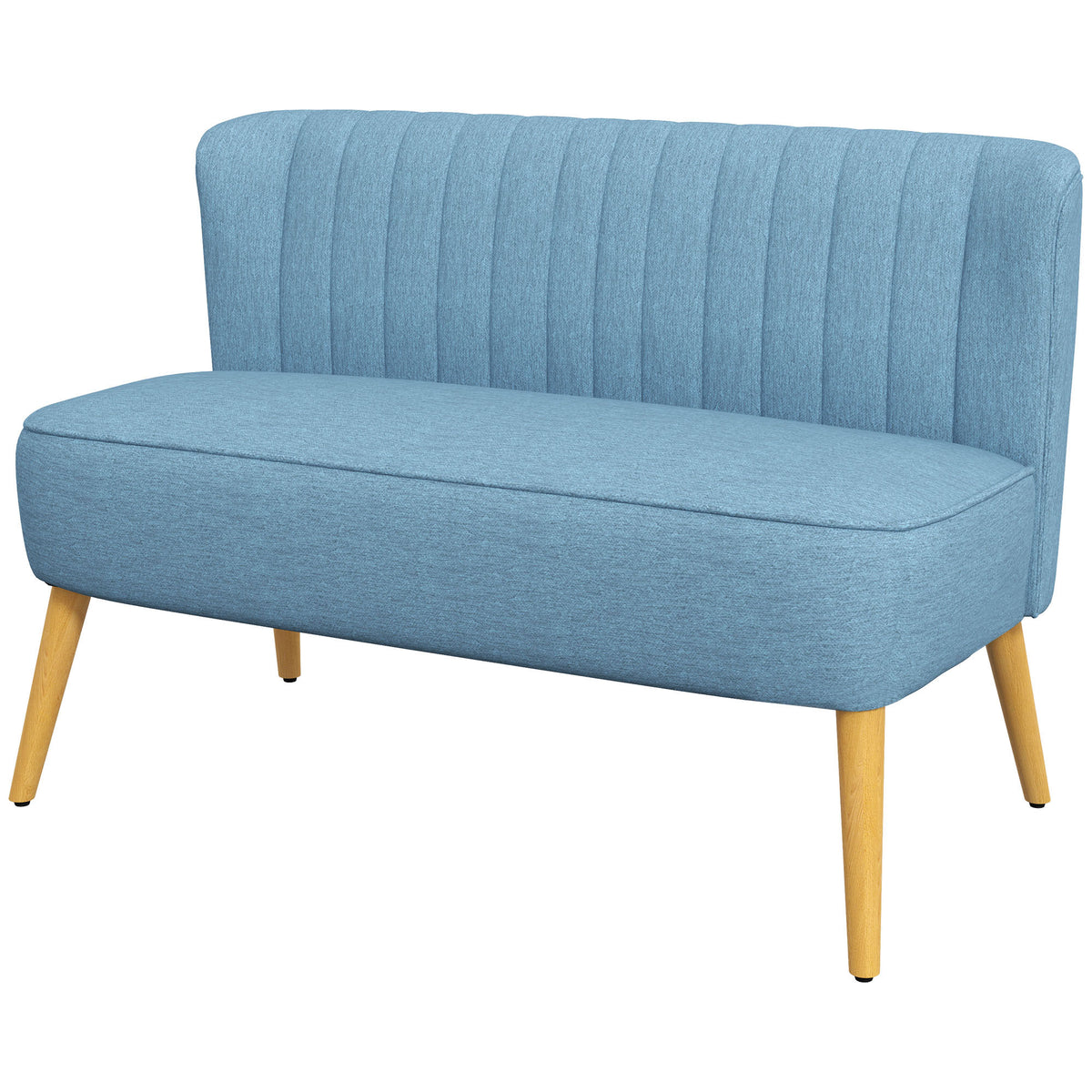 Sofa 2 seater modern linen fabric wood legs