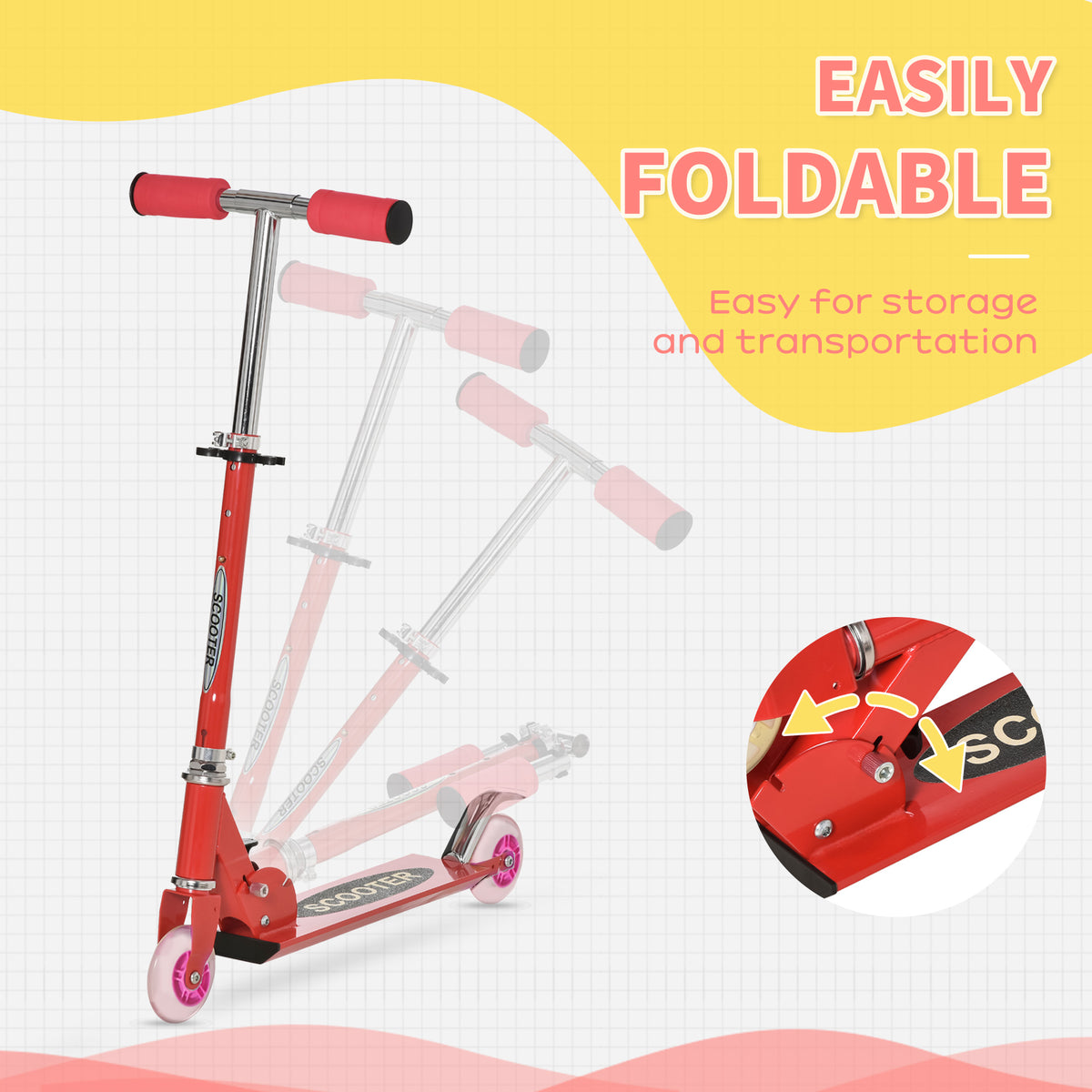 2-in-1 foldable snow scooter