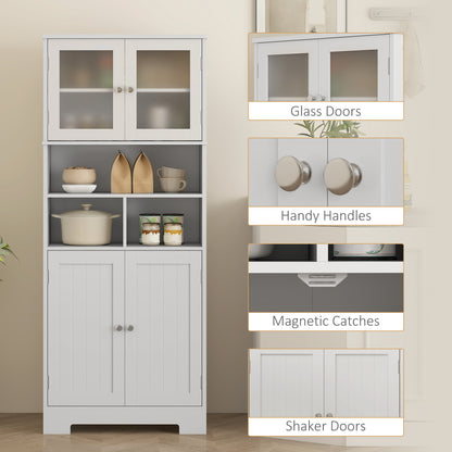 Armario de cocina independiente con puertas de cristal