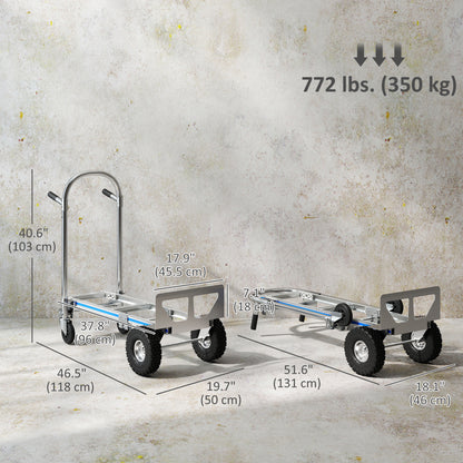 Carro de transporte plegable 2 en 1 de aluminio