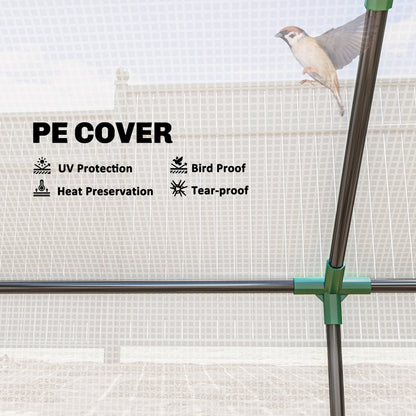 Portable mini tunnel greenhouse steel PE 120 cm