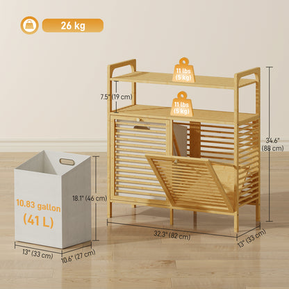 Tilt Out Bamboo Laundry Hamper Cabinet