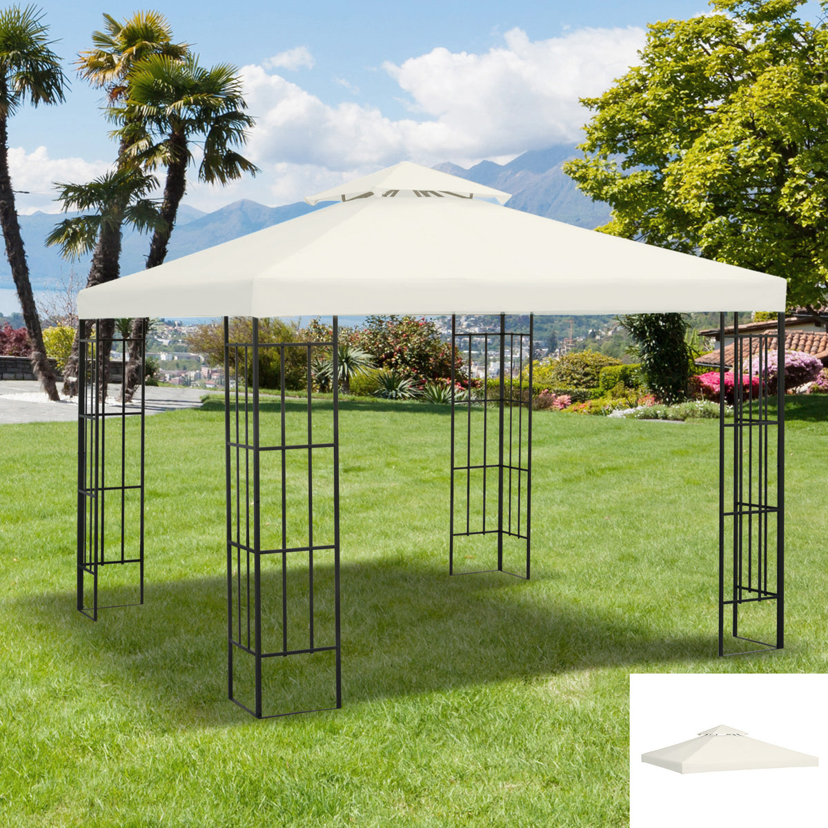 Two-Tier Gazebo Canopy Replacement Top 10 x 10 ft