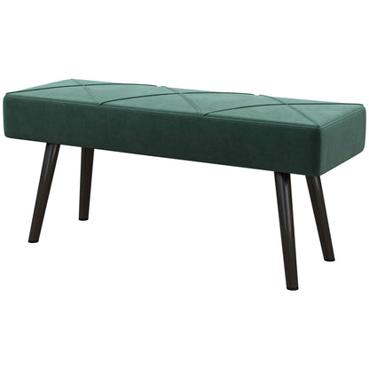 Upholstered Velvet Bedroom Bench — Steel Legs
