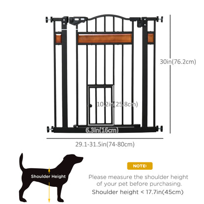 Extra wide dog gate with cat door