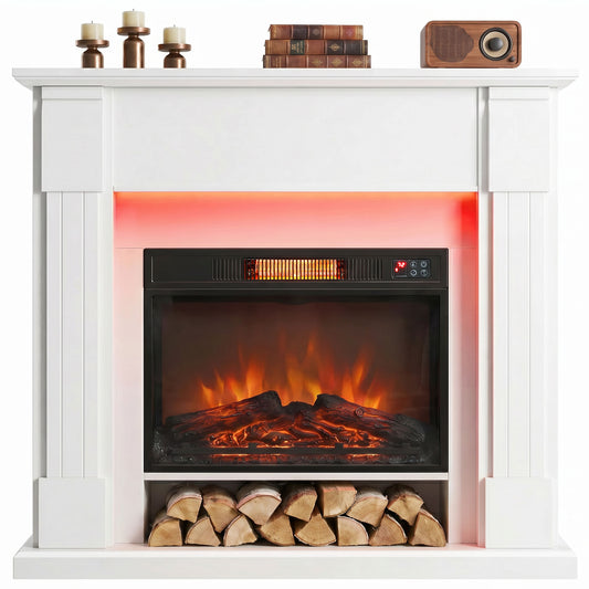Electric Fireplace with Mantel and 3D Flame