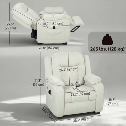 Power Massage Reclining Chair in Velvet