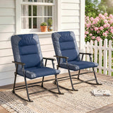 Set of 2 Padded Rocking Chairs with Armrests