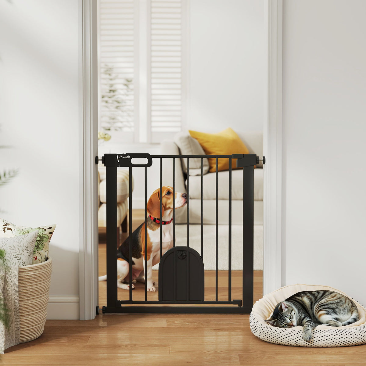 Pet Safety Gate with Walk-Through Door