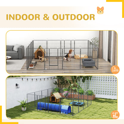 Parque para perros de 16 paneles resistente — 99 cm