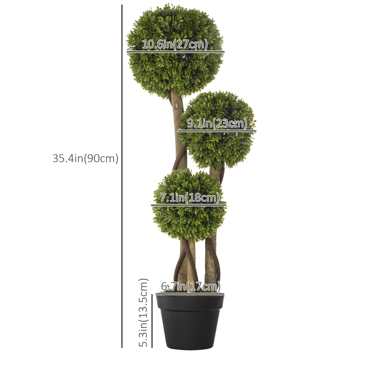 Artificial Bamboo Trees in Pot — Set of 2