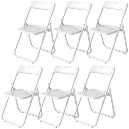 Plastic Folding Chairs with Steel Frame — Set of 6