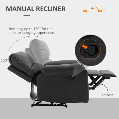 Manual Reclining Chair with Linen Footrest