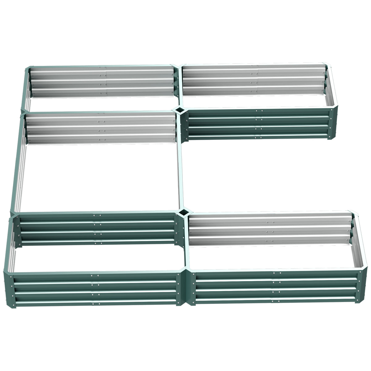 Raised Steel Garden Beds Set of 5 Large Planters