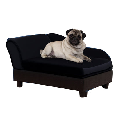 Pet sofa with storage natural wood