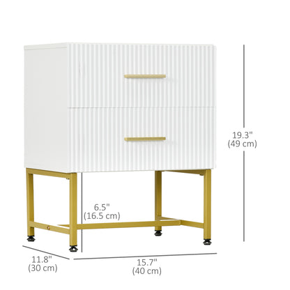 Modern Nightstands with Fluted Drawers 2 Piece Set