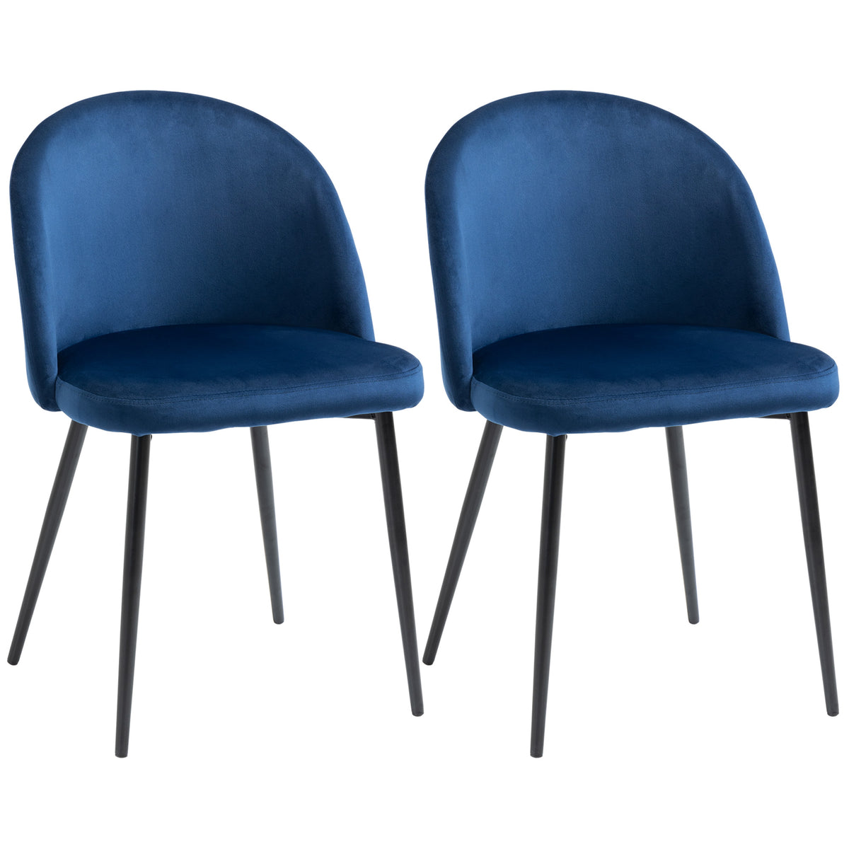 Dining chairs mid-back velvet upholstery set of 2