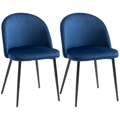 Dining chairs mid-back velvet upholstery set of 2