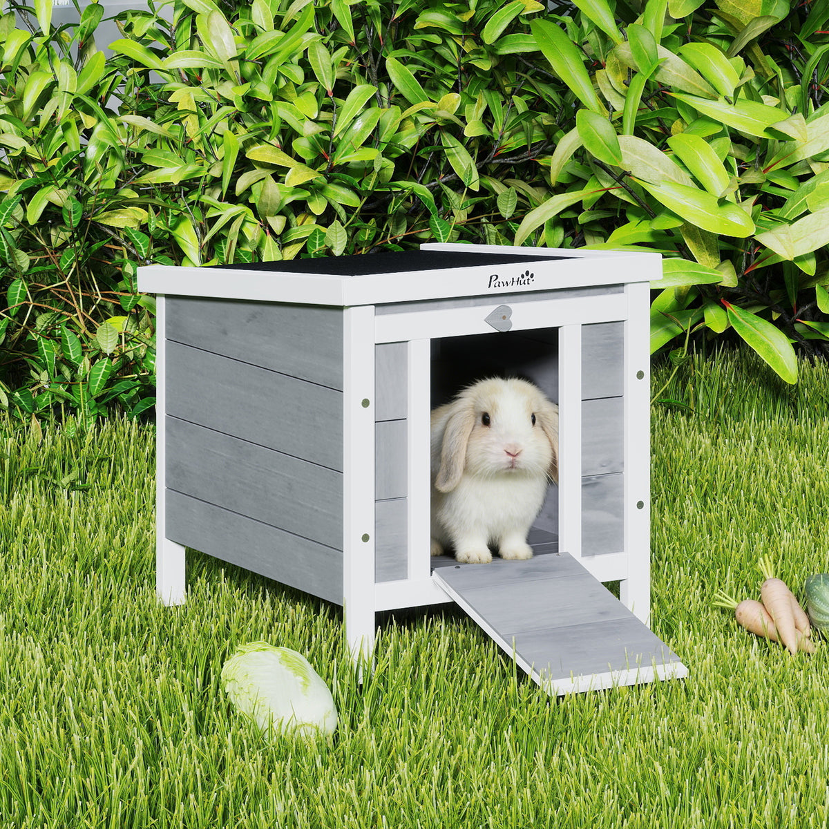 Rabbit Hutch Waterproof Hinged Roof — natural