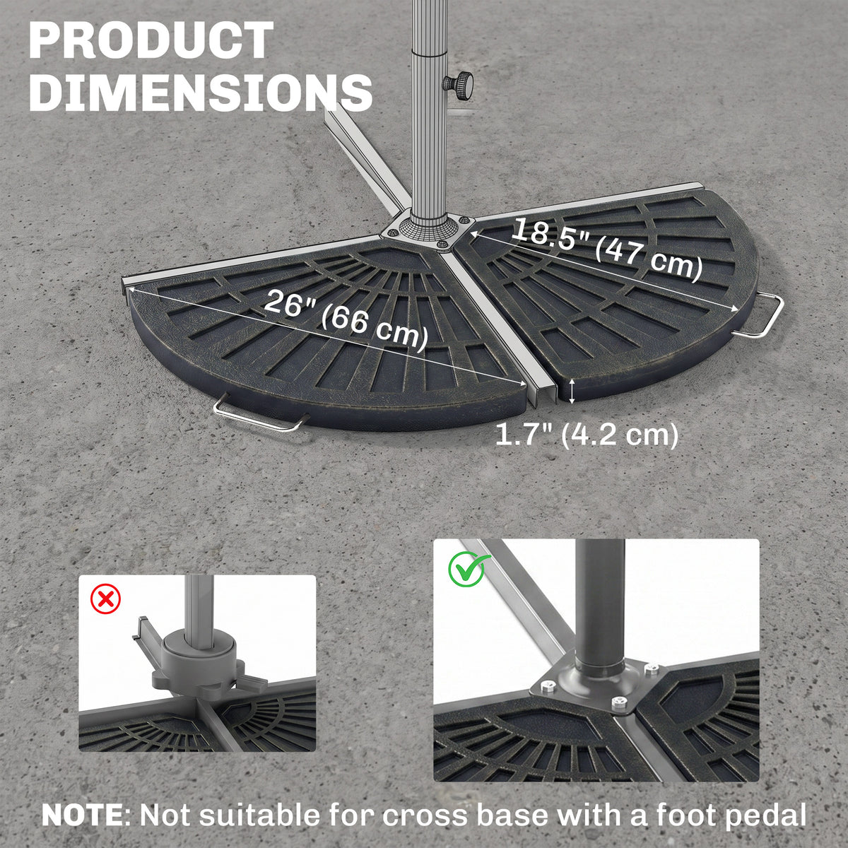 Resin Cantilever Patio Umbrella Base Weights — Bronze