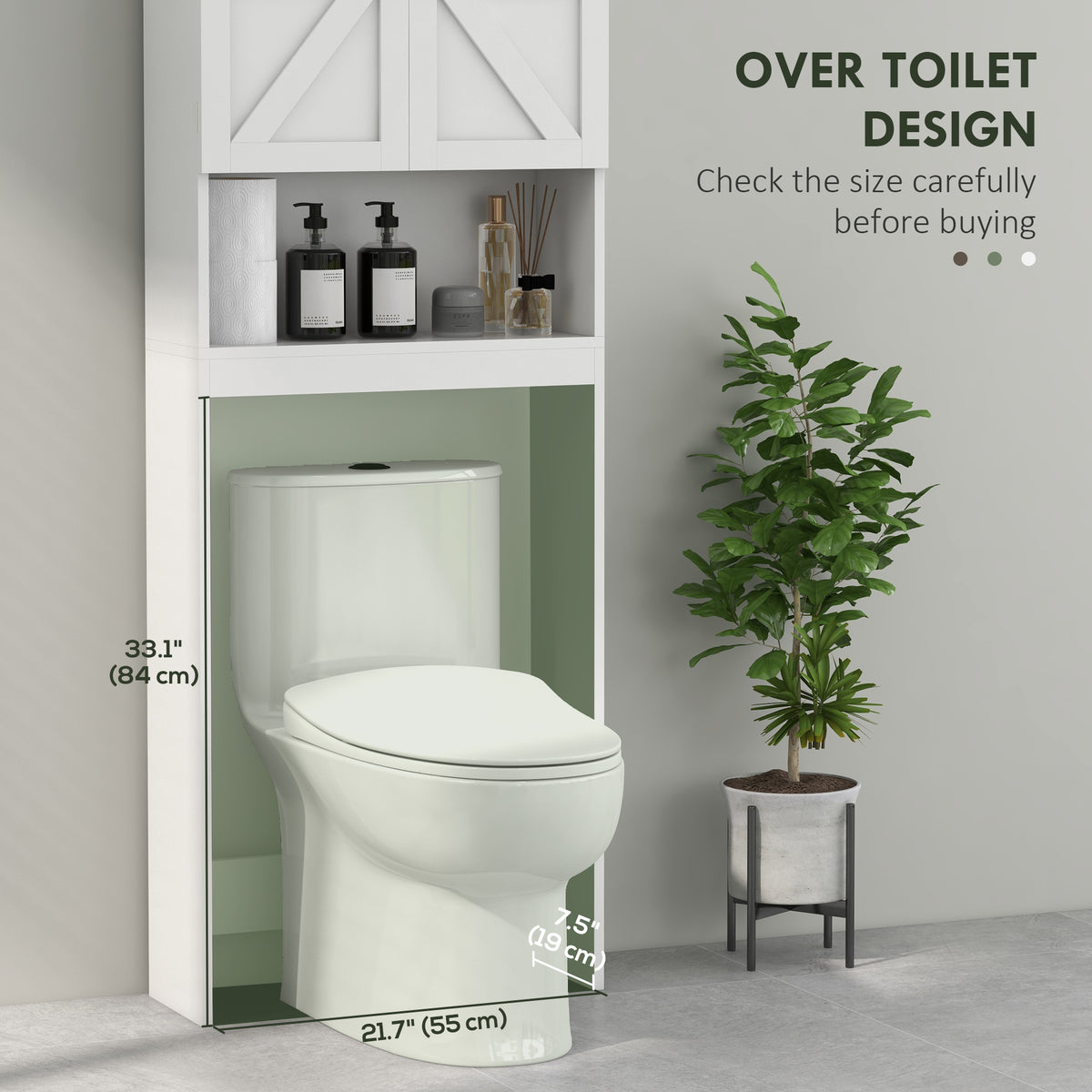 Mueble de almacenamiento para baño sobre el inodoro