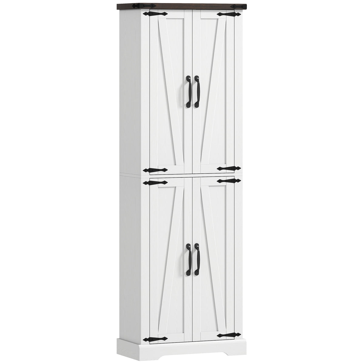 Freestanding farmhouse kitchen pantry storage cabinet 182 cm