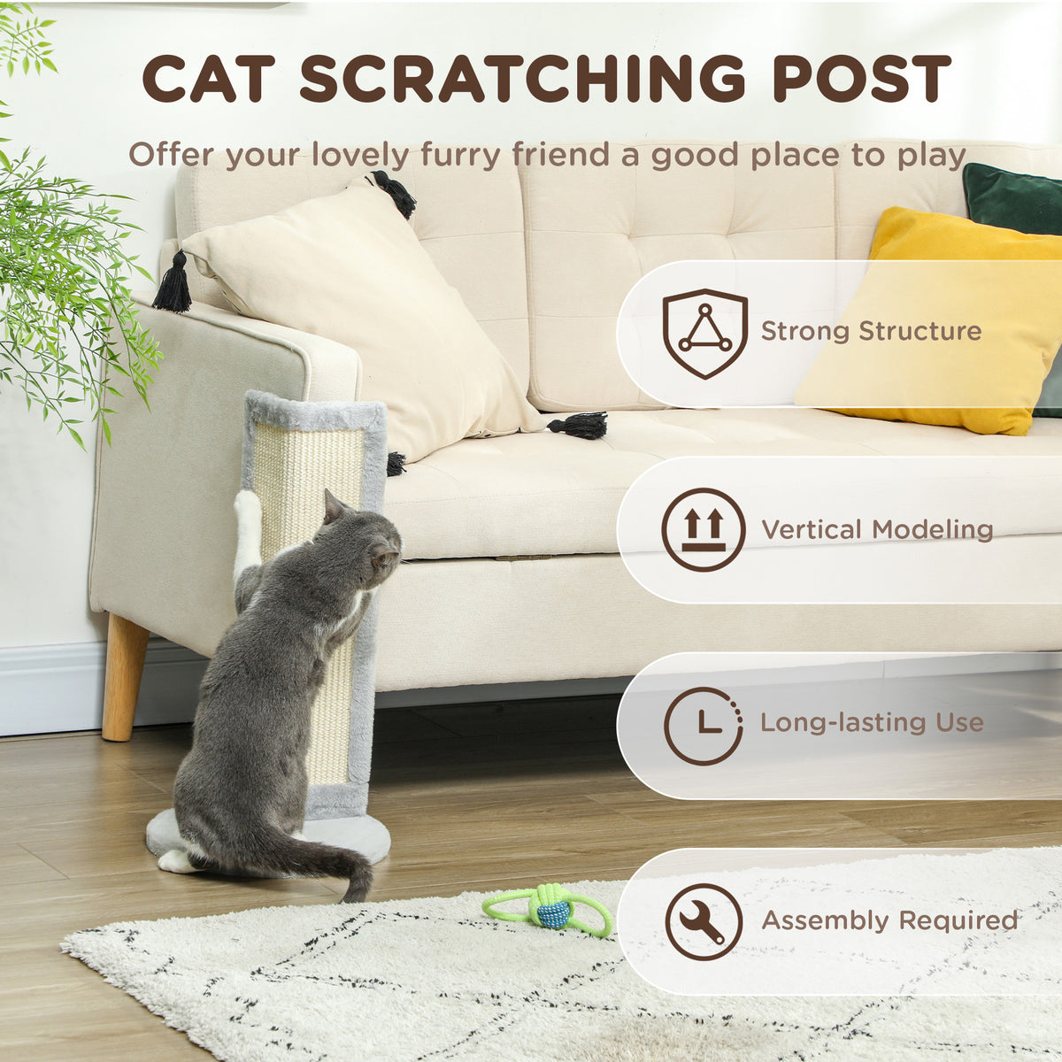 Cat Scratching Post for Indoor Cats 22 in