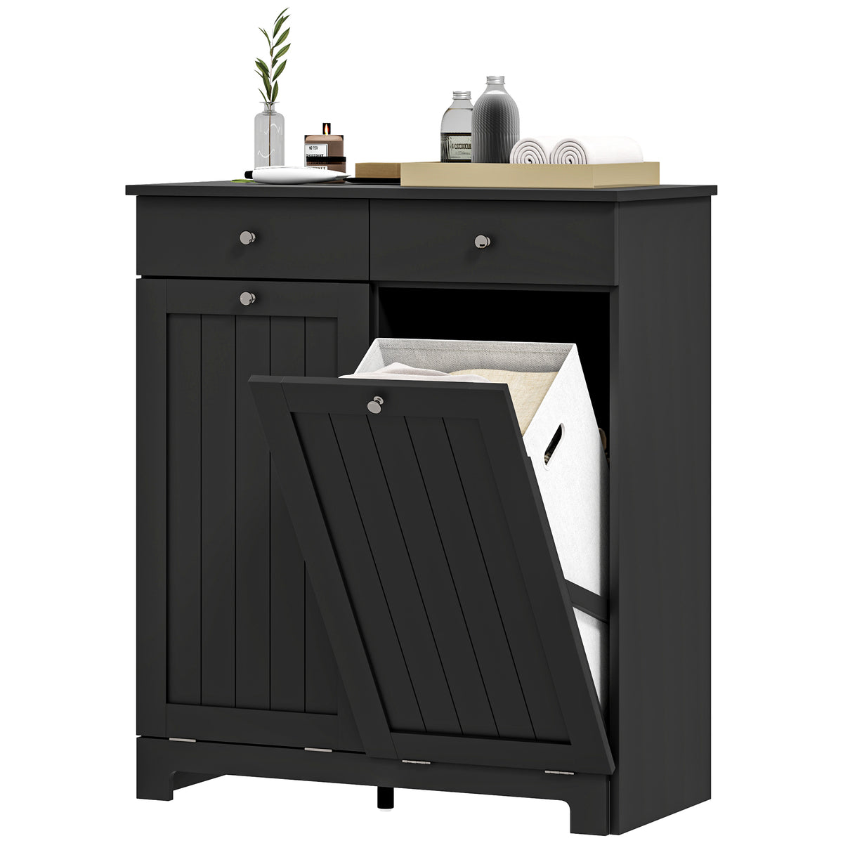 Mueble de lavandería basculante con dos cajones