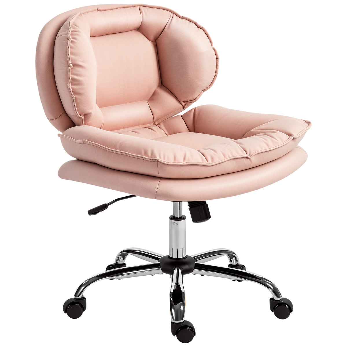 Swivel wide office chair without arms leathaire