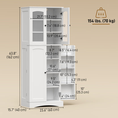 Kitchen Pantry Cabinet with Acrylic Doors
