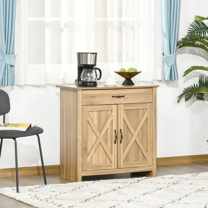 Farmhouse Sideboard with Barn Doors and Drawer
