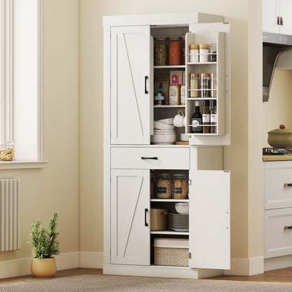 Armario despensa de cocina de 182 cm — Puertas de granero estilo rústico