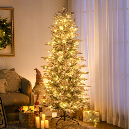 Pino de Navidad artificial nevado con luces integradas 7,5 pi