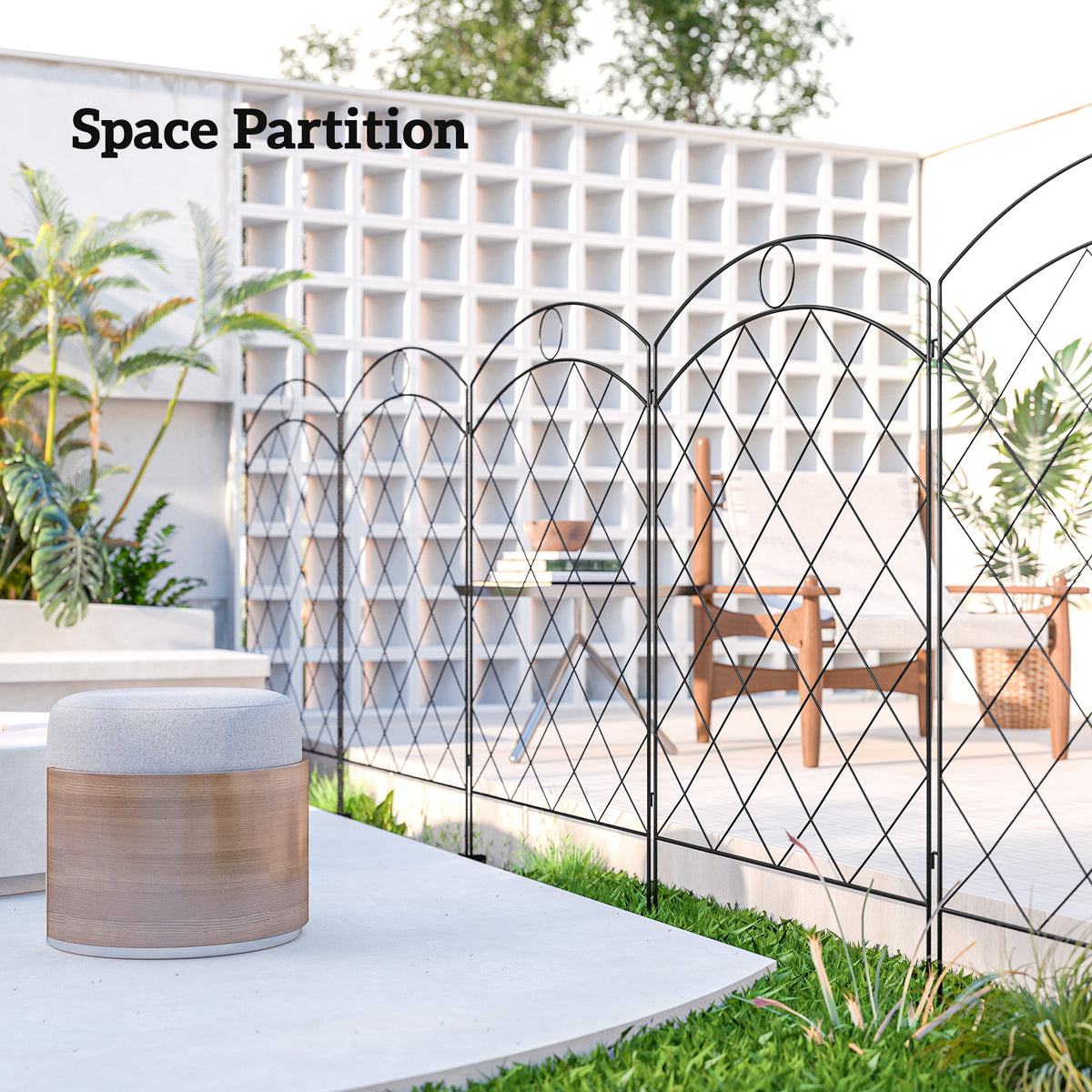 Valla decorativa para jardín — paquete de 4, barrera para animales