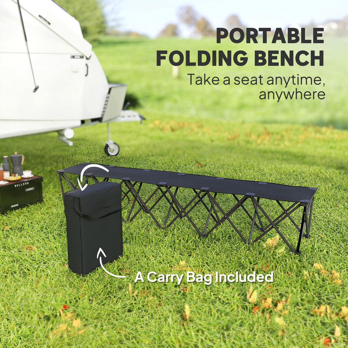 Portable Folding 6-Seat Bench for Camping and Sports