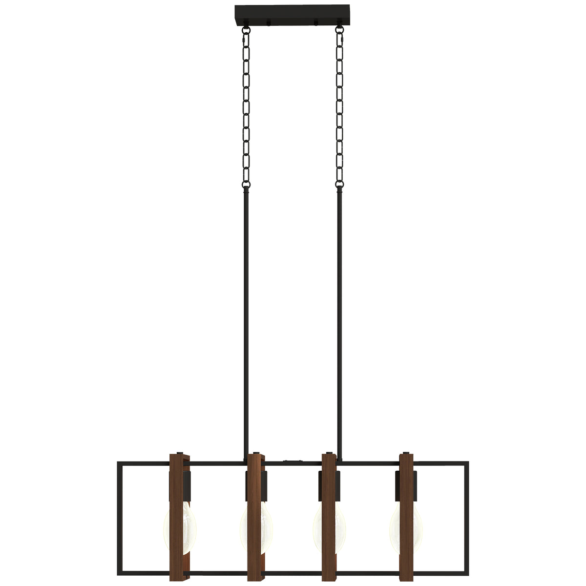 Farmhouse Linear Pendant Light 4 Rotatable Frames